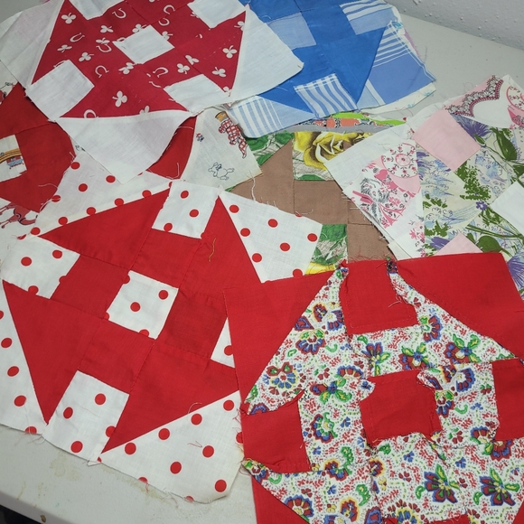 Beautiful quilting blocks vintage fabric 10" x 10" lot of 21 blocks - Picture 11 of 11